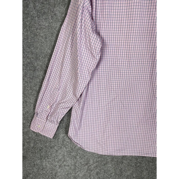 J Crew 100s 2-Ply Cotton Button Down Shirt Mens Large Pink Plaid Long Sleeve - Picture 13 of 16